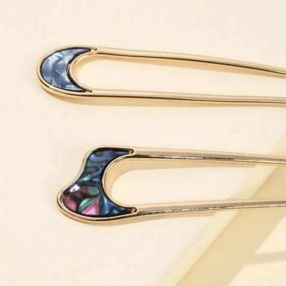 Geo Hair Pins Set of 2 - Picture 2 of 4